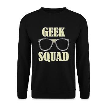 GEEK SQUAD, Geek, Geek, Intellos, informatique - Sweat-shirt Unisexe - noir - Devant - Alina (178cm) & Michal (187cm)