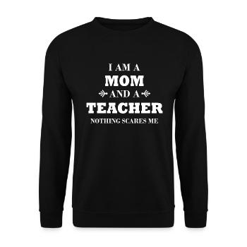 I am a mom and a teacher, teacher, mother - Unisex Sweatshirt - black - Front - Alina (178cm) & Michal (187cm)
