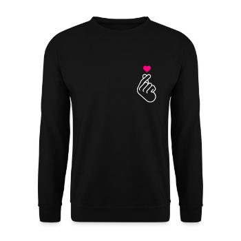 K-Pop - Unisex Pullover - Schwarz - Vorne - Alina (178cm) & Michal (187cm)