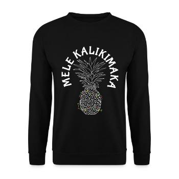 Mele Kalikimaka - Christmas Hawaii Gift - Unisex Sweatshirt - black - Front - Alina (178cm) & Michal (187cm)