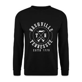 Nashville Tennessee - Country Musik Stadt USA - Unisex Pullover - Schwarz - Vorne - Alina (178cm) & Michal (187cm)