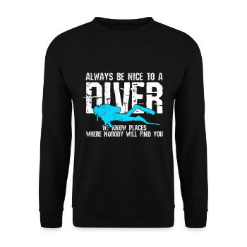 Plongée - cadeau de plongeur - Sweat-shirt Unisexe - noir - Devant - Alina (178cm) & Michal (187cm)