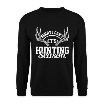 Jagen - Hirsch Jagd Jäger Geschenk - Unisex Pullover - Schwarz - Vorne - Alina (178cm) & Michal (187cm)