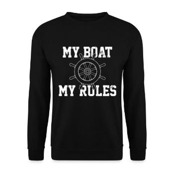My Boat My Rules - Captain Captain - Unisex Sweatshirt - black - Front - Alina (178cm) & Michal (187cm)