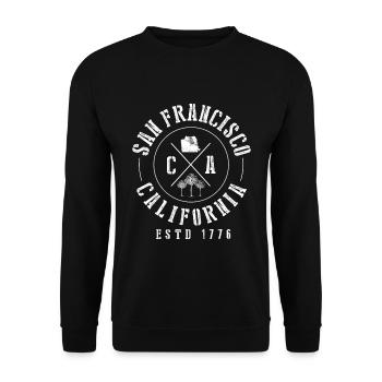 San Francisco California - USA Souvenir - Unisex Sweatshirt - black - Front - Alina (178cm) & Michal (187cm)