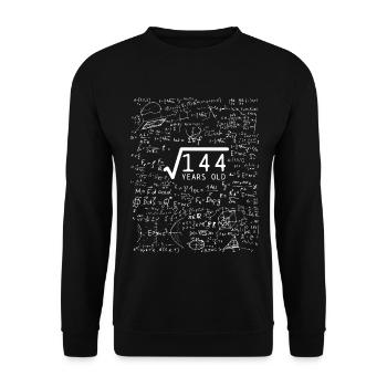 Racine à partir de 144 ans - 12ème anniversaire des mathématiques - Sweat-shirt Unisexe - noir - Devant - Alina (178cm) & Michal (187cm)