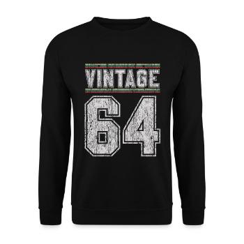 55ème anniversaire - Cadeau Vintage 1964 - Sweat-shirt Unisexe - noir - Devant - Alina (178cm) & Michal (187cm)