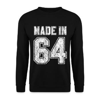 55ème anniversaire - Cadeau Vintage 1964 - Sweat-shirt Unisexe - noir - Devant - Alina (178cm) & Michal (187cm)
