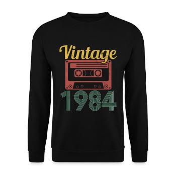 35ème anniversaire - Cadeau rétro Vintage 1984 - Sweat-shirt Unisexe - noir - Devant - Alina (178cm) & Michal (187cm)