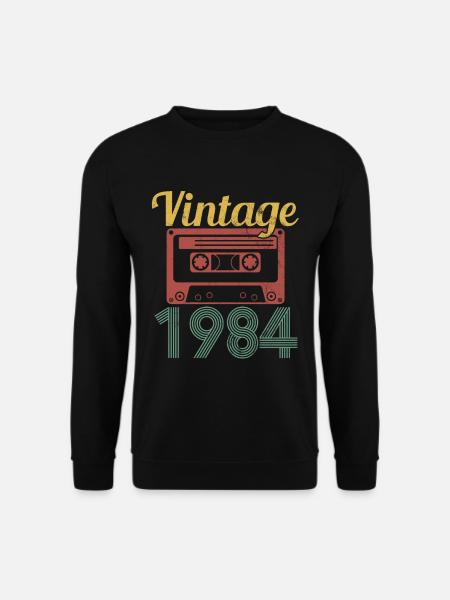 35. Geburtstag - Vintage 1984 Retro Geschenk - Unisex Pullover - Schwarz