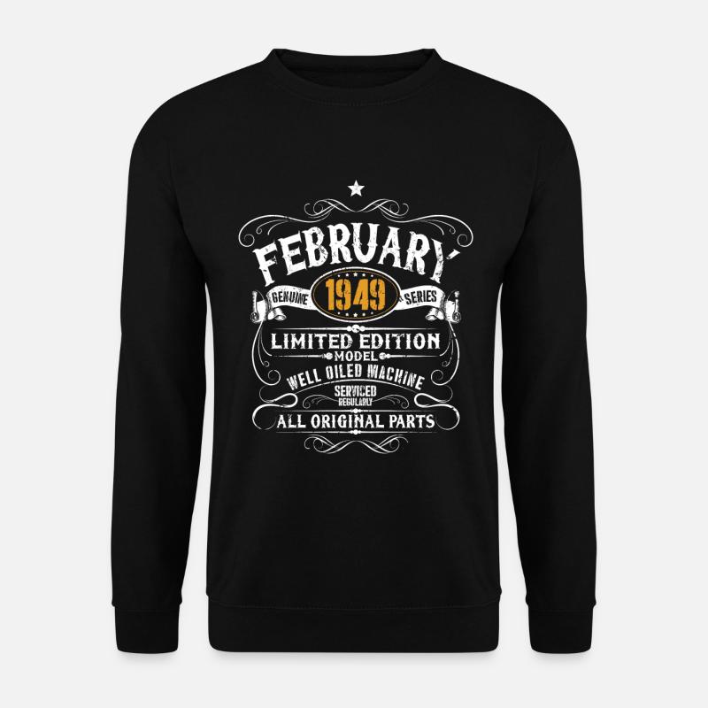 February 1949 - 70th Birthday Vintage Gift - Unisex Sweatshirt - black