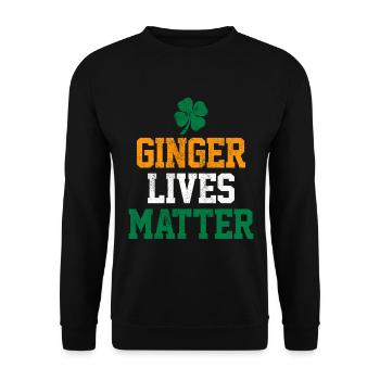 Jour de la Saint Patrick - Irlandaise Ginger Redhead - Sweat-shirt Unisexe - noir - Devant - Alina (178cm) & Michal (187cm)