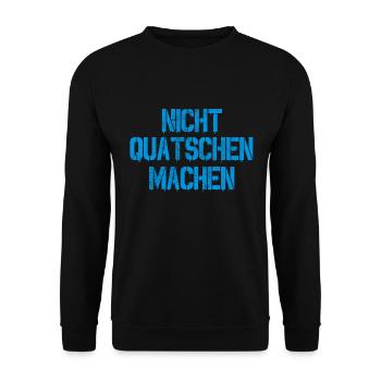 Nicht Quatschen Machen - Unisex Pullover - Schwarz - Vorne - Alina (178cm) & Michal (187cm)