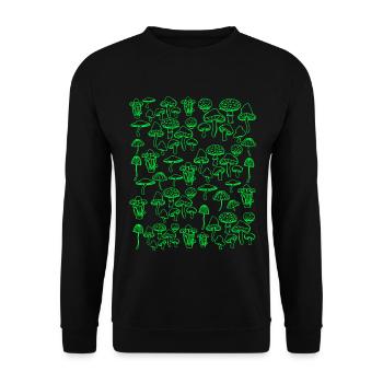 Champignons magiques - Champignons psychédéliques Neon Goa - Sweat-shirt Unisexe - noir - Devant - Alina (178cm) & Michal (187cm)