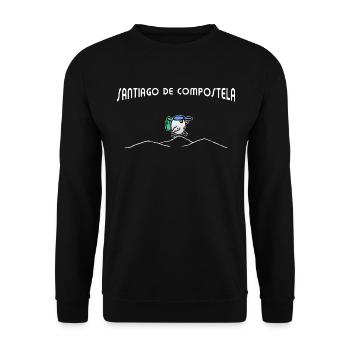 Vogel geht Jakobsweg - Santiago De Compostela - Unisex Pullover - Schwarz - Vorne - Alina (178cm) & Michal (187cm)
