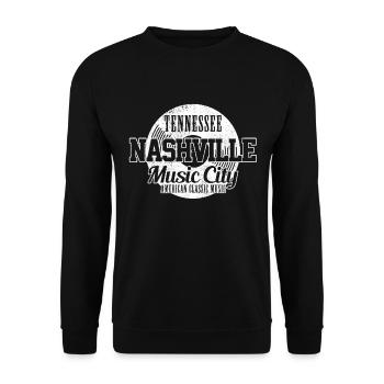 Nashville Music City - Unisex Pullover - Schwarz - Vorne - Alina (178cm) & Michal (187cm)
