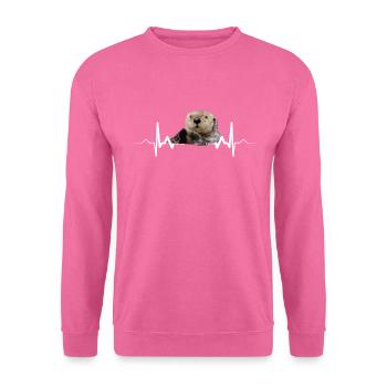 Loutres - Sweat-shirt Unisexe - rose - Devant