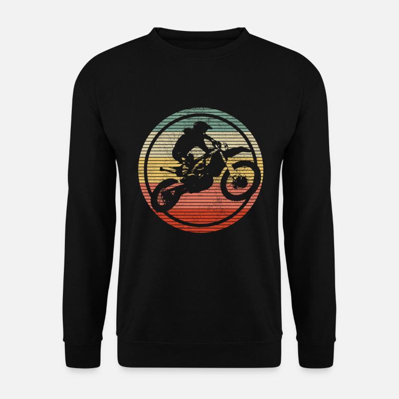 Motocross - Vintage Motorrad Enduro Geschenk - Unisex Pullover - Schwarz
