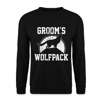 Enterrement de vie de garçon - Wolfs meute Marié - Sweat-shirt Unisexe - noir - Devant - Alina (178cm) & Michal (187cm)
