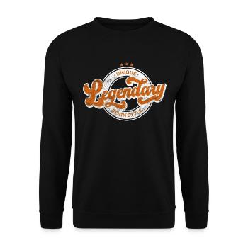 Unique legendary denim style vintage retro orange - Unisex Sweatshirt - black - Front - Alina (178cm) & Michal (187cm)