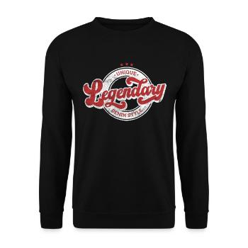 Unique légendaire style denim vintage rétro rouge - Sweat-shirt Unisexe - noir - Devant - Alina (178cm) & Michal (187cm)