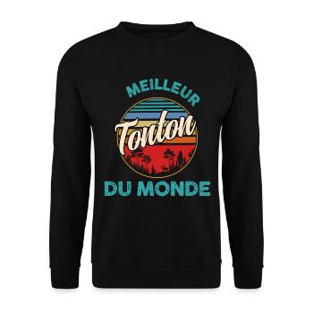Meilleur TOnton Du Monde C'est Le Mien - Sweat-shirt Unisexe - noir - Devant - Alina (178cm) & Michal (187cm)