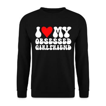 Liebe meine Freundin Ich liebe meine besessene Freundin - Unisex Pullover - Schwarz - Vorne - Alina (178cm) & Michal (187cm)