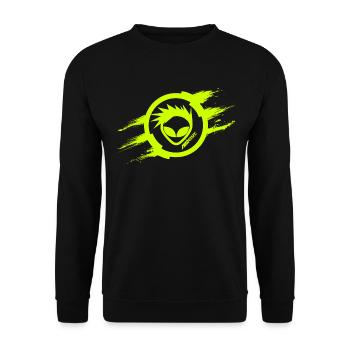 Alien Cut Scratch Fluo - Unisex Pullover - Schwarz - Vorne - Alina (178cm) & Michal (187cm)