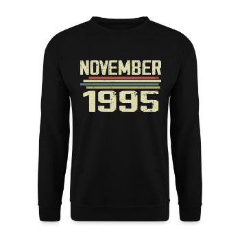 Vintage November 1995 vintage retro November 1995 - Unisex Sweatshirt - black - Front - Alina (178cm) & Michal (187cm)