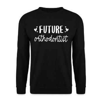 Zukünftiges Geschenk für zertifizierte Kieferorthopäden - Unisex Pullover - Schwarz - Vorne - Alina (178cm) & Michal (187cm)