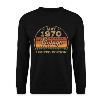 May Gift May 1970 Jubilee May 1970 May 1970 - Unisex Sweatshirt - black - Front - Alina (178cm) & Michal (187cm)