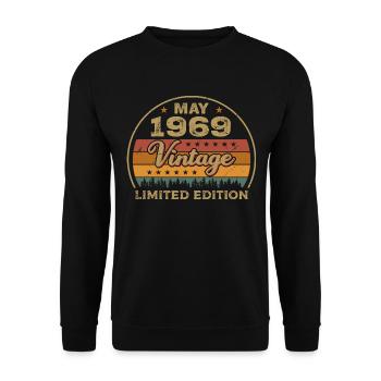 Don de mai Mai 1969 Jubilé Mai 1969 Mai 1969 - Sweat-shirt Unisexe - noir - Devant - Alina (178cm) & Michal (187cm)