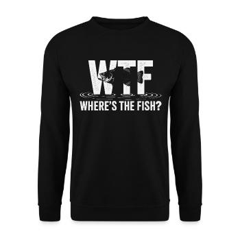 Wtf Where Are The Fish Humor Fishing - Unisex Sweatshirt - black - Front - Alina (178cm) & Michal (187cm)