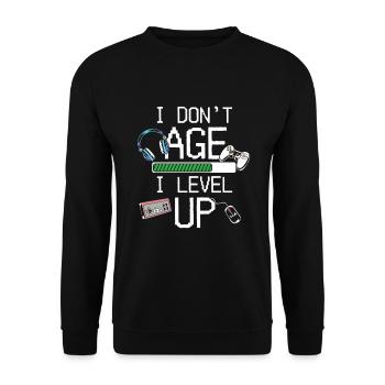 Alter Gamer Spieler Zocker Geburtstag Geschenk - Unisex Pullover - Schwarz - Vorne - Alina (178cm) & Michal (187cm)
