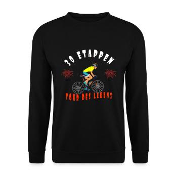 30 stages tour of life birthday cyclist - Unisex Sweatshirt - black - Front - Alina (178cm) & Michal (187cm)