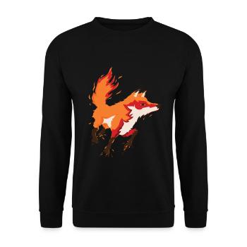 Fuchs Wald Wildnis Jagd Wald fox vulpes Geschenk - Unisex Pullover - Schwarz - Vorne - Alina (178cm) & Michal (187cm)
