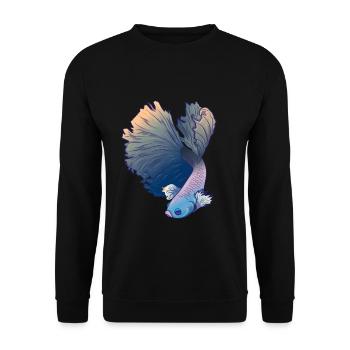 Betta Splendens Kampffisch Labyrinthfisch Geschenk - Unisex Pullover - Schwarz - Vorne - Alina (178cm) & Michal (187cm)