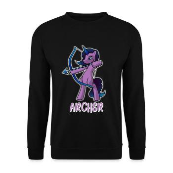 Archer Licorne - Sweat-shirt Unisexe - noir - Devant - Alina (178cm) & Michal (187cm)
