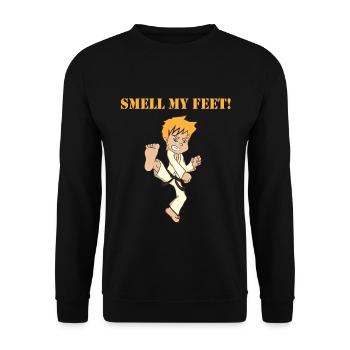 Kung Fu Fighting Karate Spruch Geschenk - Unisex Pullover - Schwarz - Vorne - Alina (178cm) & Michal (187cm)