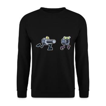 Schrauber - Unisex Pullover - Schwarz - Vorne - Alina (178cm) & Michal (187cm)