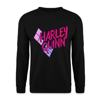 Harley Quinn Pink - Unisex Pullover - Schwarz - Vorne - Alina (178cm) & Michal (187cm)