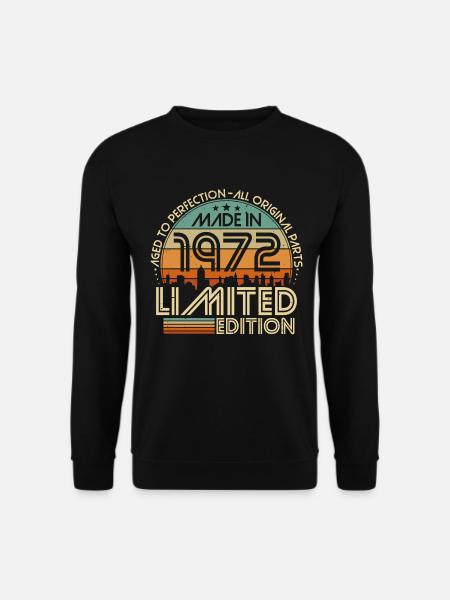 1972 Jahrgang Geburtstag Retro Geschenk - Unisex Pullover - Schwarz