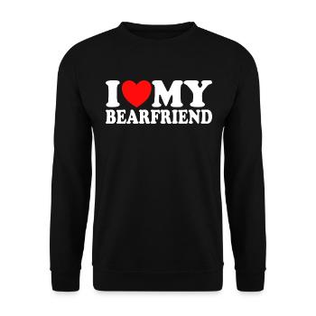J'Aime Mon Petit Ami Ours - Sweat-shirt Unisexe - noir - Devant - Alina (178cm) & Michal (187cm)