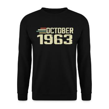 October 1963 - Birthday in October 1963 - Unisex Sweatshirt - black - Front - Alina (178cm) & Michal (187cm)