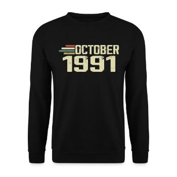 Octobre 1991 - Anniversaire en octobre 1991 - Sweat-shirt Unisexe - noir - Devant - Alina (178cm) & Michal (187cm)