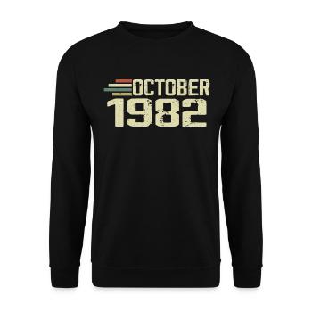 October 1982 - Birthday in October 1982 - Unisex Sweatshirt - black - Front - Alina (178cm) & Michal (187cm)