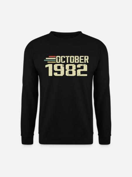 October 1982 - Geburtstag im Oktober 1982 - Unisex Pullover - Schwarz