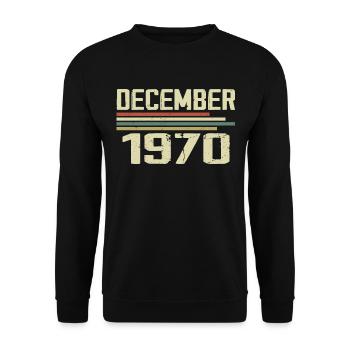 Décembre 1970 Vintage Rétro Anniversaire - Sweat-shirt Unisexe - noir - Devant - Alina (178cm) & Michal (187cm)