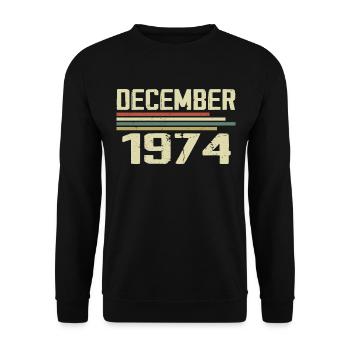 December 1974 Vintage Retro Birthday - Unisex Sweatshirt - black - Front - Alina (178cm) & Michal (187cm)