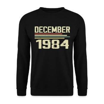 December 1984 Vintage Retro Birthday - Unisex Sweatshirt - black - Front - Alina (178cm) & Michal (187cm)